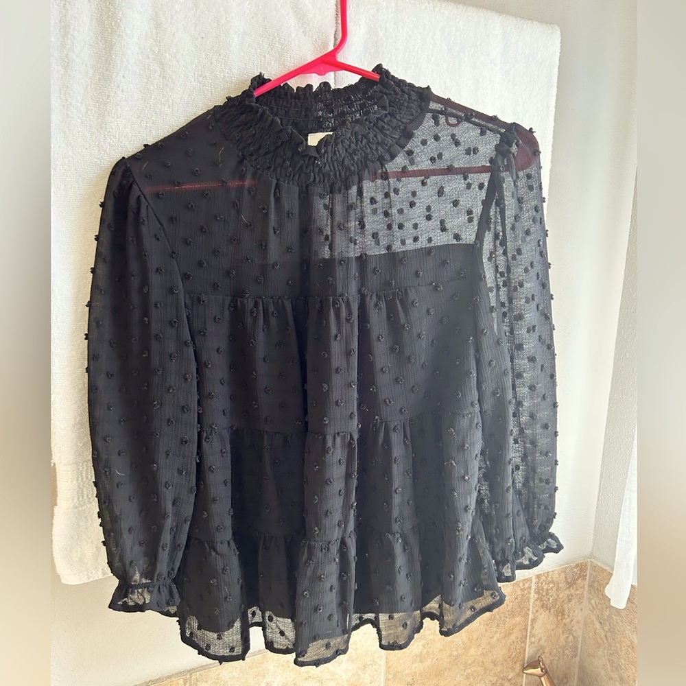 Super cute black clip dot shirt. Size XL but fits like a medium.